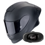 Casque Integral Scorpion Exo R1 Evo II Air Matt Black + Kit bluetooth 5R Lite