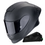 Casque Integral Scorpion Exo R1 Evo II Air Matt Black + Kit bluetooth Exo-Com Link-1C