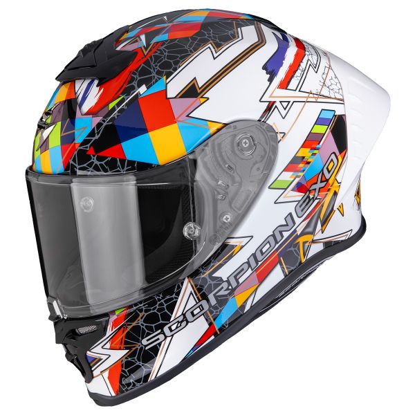 Casque Integral Scorpion Exo R1 Evo II Air Pouls White Multi