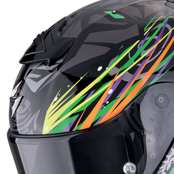 Scorpion Exo R1 Evo II Air Savage Green Orange + Kit bluetooth Exo-Com Link-1