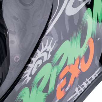 Scorpion Exo R1 Evo II Air Savage Green Orange + Kit bluetooth Exo-Com Link-1