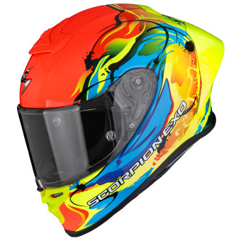 Casque Integral Scorpion Exo R1 Evo II Air Thrust Neon Red Blue Yellow