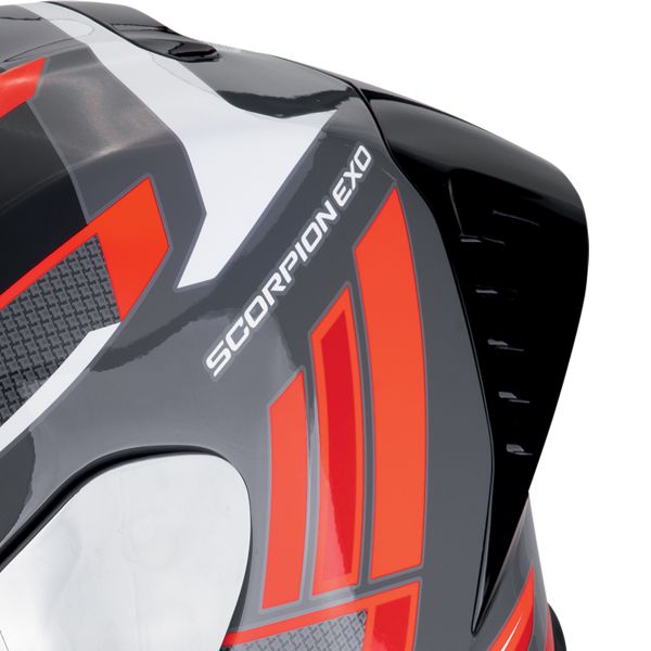 Scorpion Exo R1 Evo II Air Vital Grey White Red + Kit bluetooth Exo-Com Link-1