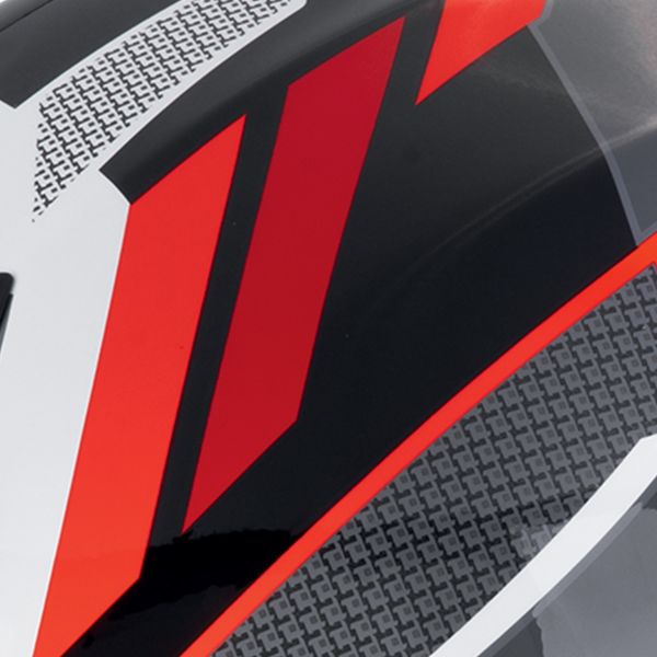 Scorpion Exo R1 Evo II Air Vital Grey White Red + Kit bluetooth Exo-Com Link-1