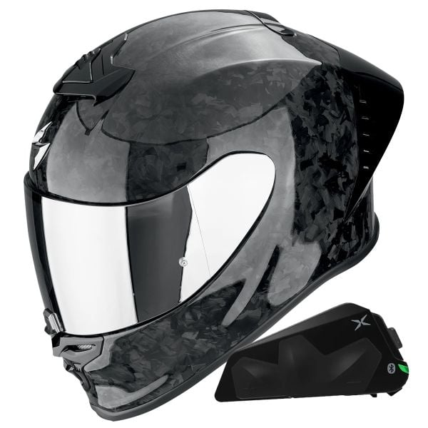 Casque Integral Scorpion Exo R1 Evo II Carbon Air Onyx Black + Kit bluetooth Exo-Com Link-1C Casque Integral Scorpion Exo R1 Evo II Carbon Air Onyx Black + Kit bluetooth Exo-Com Link-1C