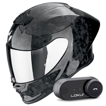 Casque Integral Scorpion Exo R1 Evo II Carbon Air Onyx Black + Kit Bluetooth Lokui K30 Casque Integral Scorpion Exo R1 Evo II Carbon Air Onyx Black + Kit Bluetooth Lokui K30