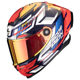 Casque Integral Scorpion Exo Race Air Kobra Blue Yellow Red