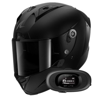 Casque Integral Shark Aeron Dark Shadow Mat KMA + Kit bluetooth 5R Lite Solo