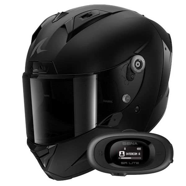 Casque Integral Shark Aeron Dark Shadow Mat KMA + Kit bluetooth 5R Lite Solo