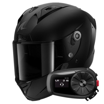 Casque Integral Shark Aeron Dark Shadow Mat KMA + Kit Bluetooth 5S Solo