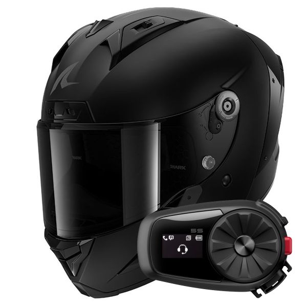 Casque Integral Shark Aeron Dark Shadow Mat KMA + Kit Bluetooth 5S Solo