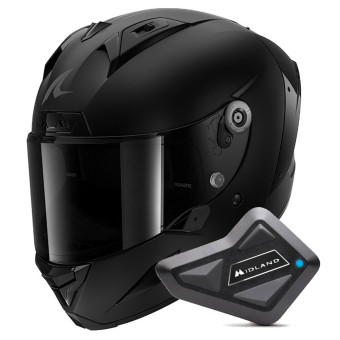 Casque Integral Shark Aeron Dark Shadow Mat KMA + Kit Bluetooth BT Mini
