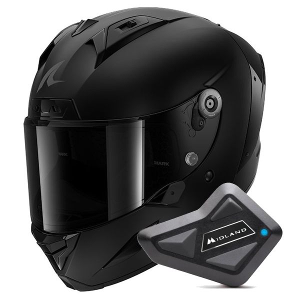 Casque Integral Shark Aeron Dark Shadow Mat KMA + Kit Bluetooth BT Mini