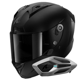 Casque Integral Shark Aeron Dark Shadow Mat KMA + Kit Bluetooth Sena for Shark Mesh Solo