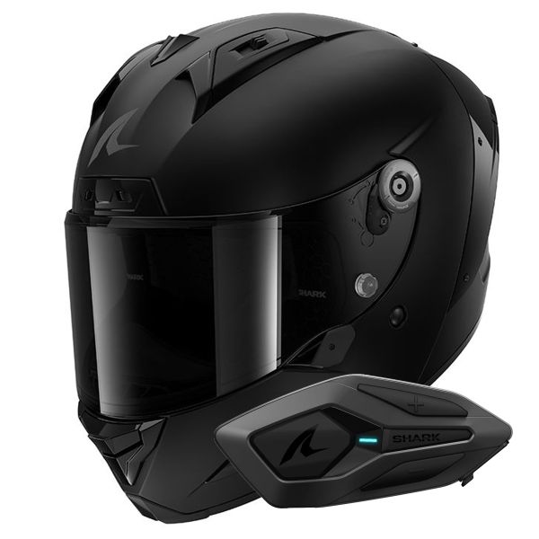 Casque Integral Shark Aeron Dark Shadow Mat KMA + Kit Bluetooth Sena for Shark Solo