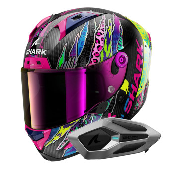 Casque Integral Shark Aeron Fawn DVY + Kit Bluetooth Sena for Shark Mesh Solo