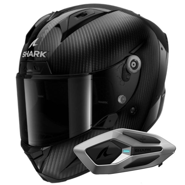 Casque Integral Shark Aeron Full Carbon DAD + Kit Bluetooth Sena for Shark Mesh Solo