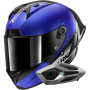 Casque Integral Shark Aeron GP Blank SP Carbon Blue Anthracite + Kit Bluetooth Sena Mesh