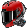 Casque Integral Shark Aeron GP Blank SP Carbon Red Anthracite + Kit Bluetooth BT Mini