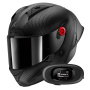 Casque Integral Shark Aeron GP Blank SP Full Carbon Mat + Kit bluetooth 5R Lite Solo