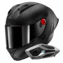 Casque Integral Shark Aeron GP Blank SP Full Carbon Mat + Kit Bluetooth Sena for Shark Mesh So