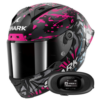 Casque Integral Shark Aeron GP FIM 2 Racing Replica Redding Mat KVB + Kit bluetooth 5R Lite So