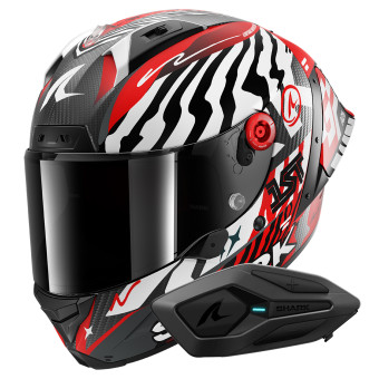 Casque Integral Shark Aeron GP FIM 2 Racing Speed-Fancy Mat DWR + Kit Bluetooth Sena for Shark