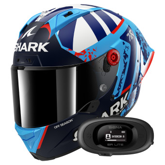 Casque Integral Shark Aeron GP Fim Racing Replica Raul Fernandez BBW + Kit bluetooth 5R Lite S
