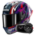 Pack Aeron GP Fim Racing Replica Zarco Signature Carbon DWV + Kit Bluetooth 5