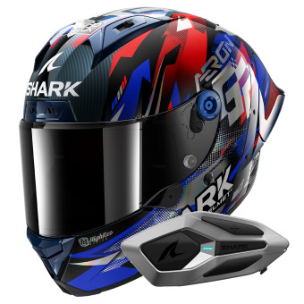 Casque Integral Shark Aeron GP FIM Racing Replica Zarco Victory 2025 DBU + Kit Bluetooth Mesh