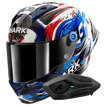 Casque Integral Shark Aeron GP FIM Racing Zarco Signature WKB + Kit Bluetooth Sena for Shark S