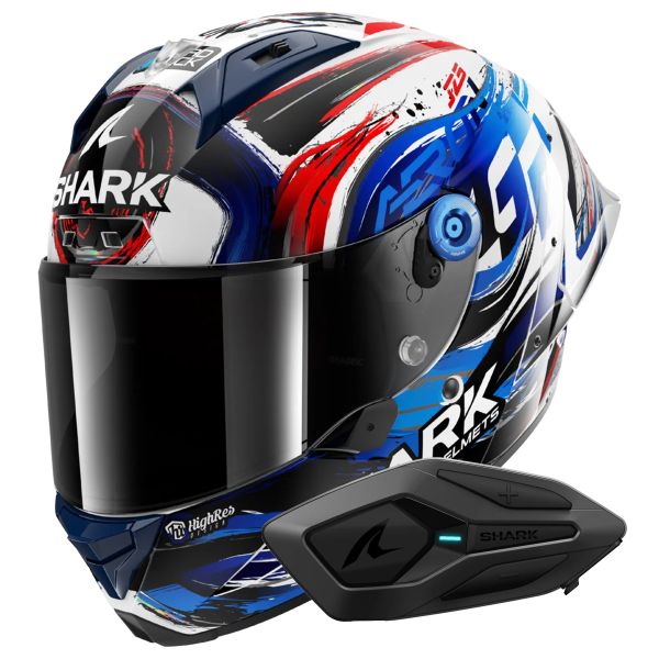 Casque Integral Shark Aeron GP FIM Racing Zarco Signature WKB + Kit Bluetooth Sena for Shark S