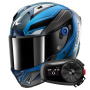 Casque Integral Shark Aeron Mekarium DBS + Kit Bluetooth 5S Solo