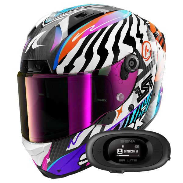 Casque Integral Shark Aeron Speed-Fancy DWO + Kit bluetooth 5R Lite Solo