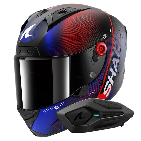 Casque Integral Shark Aeron Speed-Tech Mat DBR + Kit Bluetooth Sena for Shark Solo