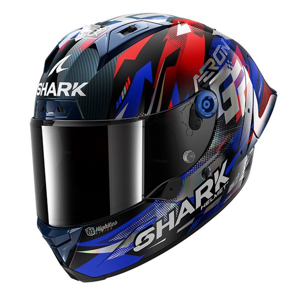 Casque Integral Shark Aeron Zarco GP De France Carbon Blue Chrom DBU