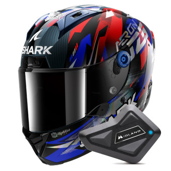Casque Integral Shark Aeron Zarco GP De France DBU + Kit Bluetooth BT Mini