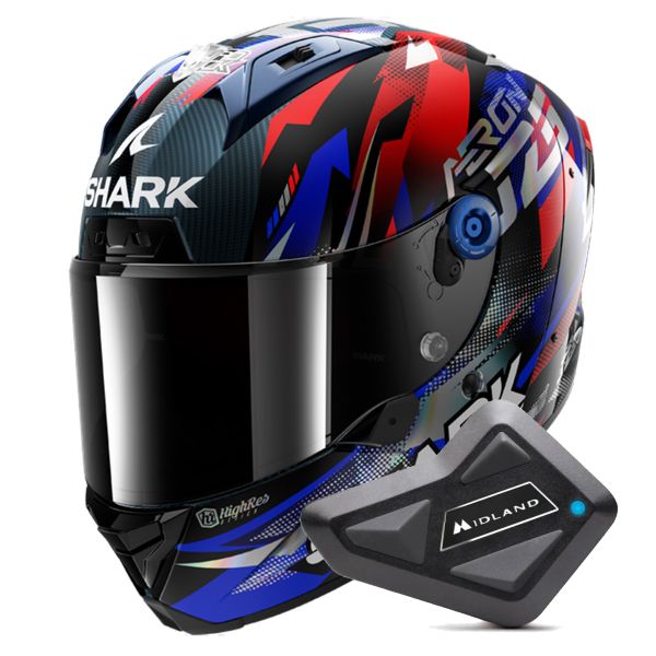 Casque Integral Shark Aeron Zarco GP De France DBU + Kit Bluetooth BT Mini