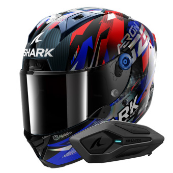 Casque Integral Shark Aeron Zarco GP De France DBU + Kit Bluetooth Sena for Shark Solo