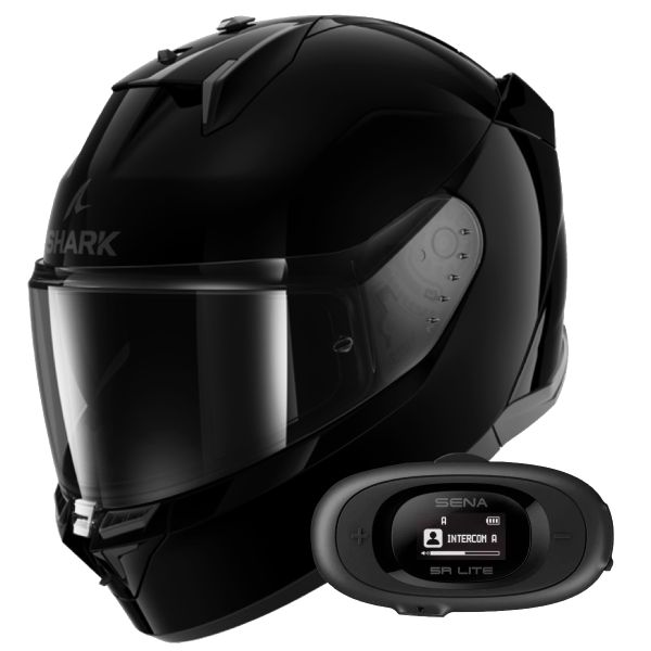 Casque Integral Shark D-Skwal 3 Blank BLK + Kit Bluetooth 5R Lite