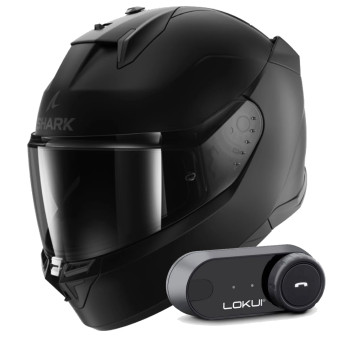 Casque Integral Shark D-Skwal 3 Blank Mat KMA + Kit Bluetooth Lokui K30
