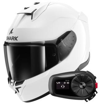 Casque Integral Shark D-Skwal 3 Blank WHU + Kit Bluetooth 5S Solo