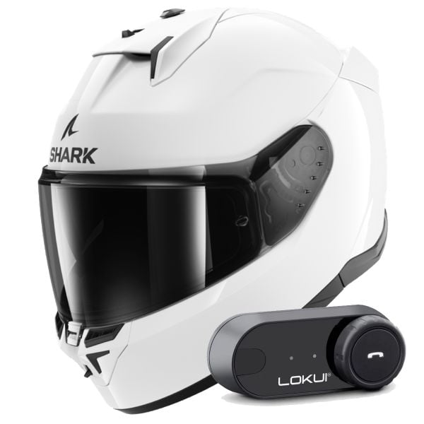 Casque Integral Shark D-Skwal 3 Blank WHU + Kit Bluetooth Lokui K30 Casque Integral Shark D-Skwal 3 Blank WHU + Kit Bluetooth Lokui K30