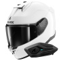 Casque Integral Shark D-Skwal 3 Blank WHU + Kit Bluetooth Sena for Shark Solo