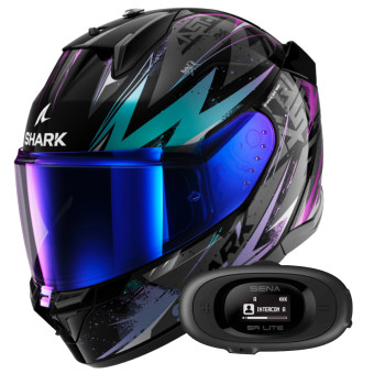 Casque Integral Shark D-Skwal 3 Blast-R KGX + Kit Bluetooth 5R Lite