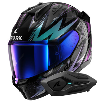 Casque Integral Shark D-Skwal 3 Blast-R KGX + Kit Bluetooth Sena for Shark Solo