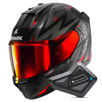 Casque Integral Shark D-Skwal 3 Blast-R Mat KAR + Kit Bluetooth BT Mini