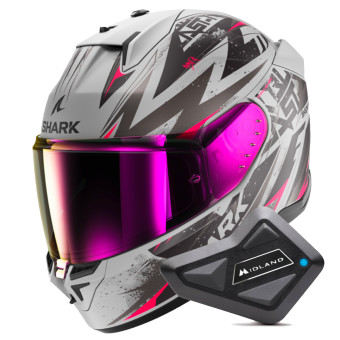 Casque Integral Shark D-Skwal 3 Blast-R Mat SVK + Kit Bluetooth BT Mini Casque Integral Shark D-Skwal 3 Blast-R Mat SVK + Kit Bluetooth BT Mini