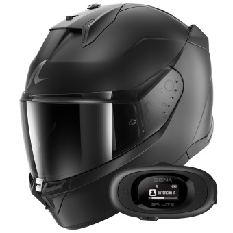 Casque Integral Shark D-Skwal 3 Dark Shadow Edition Mat A08 + Kit Bluetooth 5R Lite