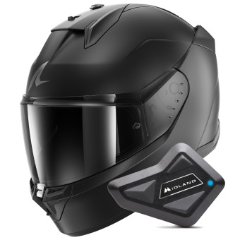 Casque Integral Shark D-Skwal 3 Dark Shadow Edition Mat A08 + Kit Bluetooth BT Mini